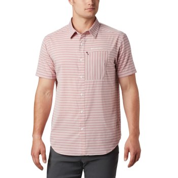 Columbia Twisted Creek II Short Sleeve Tall, Camisa Rojos Rayas Para Hombre | 813720-JYB